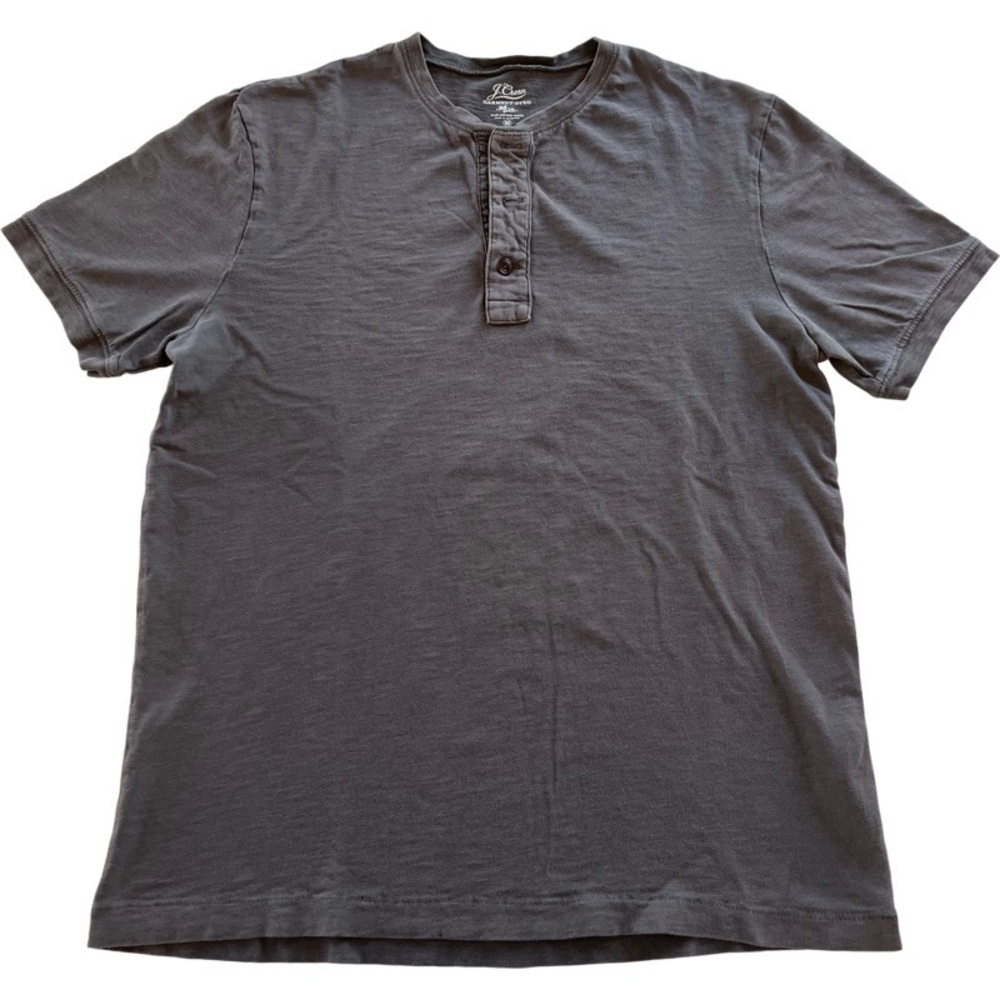 J-Crew Garment Dyed Slub Cotton T-Shirt. Gray. M